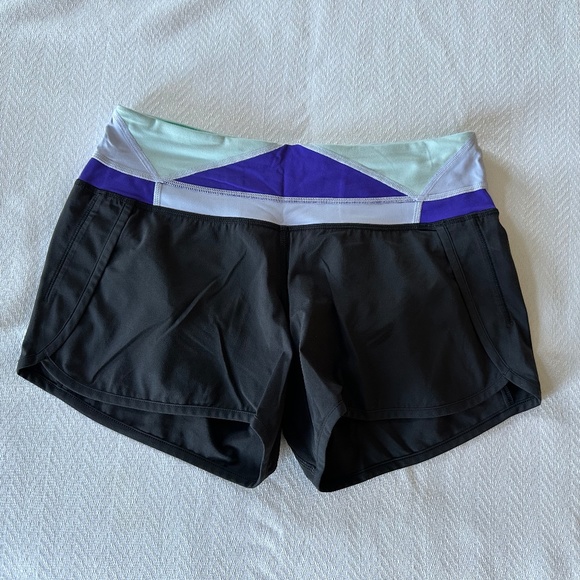Lululemon Run Times Short, Size 4, Black & Purple - Picture 2 of 9